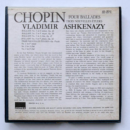 オープンリール/ ウラディーミル・アシュケナージ / ショパン:4つのバラード / US盤 7号 4トラック 19cm/s (7 1/2IPS) インサート AMPEX LCL80164