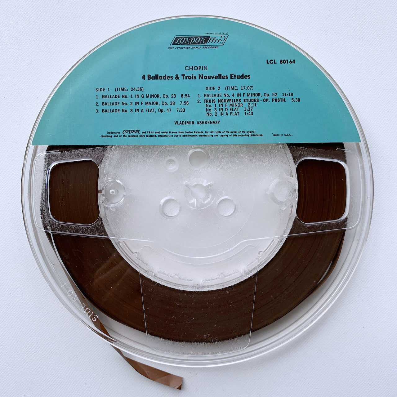 オープンリール/ ウラディーミル・アシュケナージ / ショパン:4つのバラード / US盤 7号 4トラック 19cm/s (7 1/2IPS) インサート AMPEX LCL80164