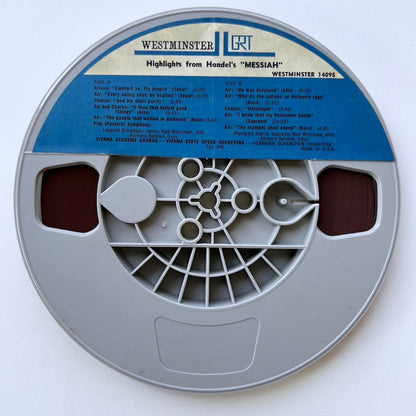 オープンリール/ ウィーン・アカデミー合唱団、シェルヘン / ヘンデル：オラトリオ「メサイア」(抜粋) / US盤 7号 4トラック 19cm/s (7 1/2IPS) インサート WESTMINSTER 14095