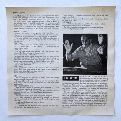 オープンリール/ ウィーン・アカデミー合唱団、シェルヘン / ヘンデル：オラトリオ「メサイア」(抜粋) / US盤 7号 4トラック 19cm/s (7 1/2IPS) インサート WESTMINSTER 14095
