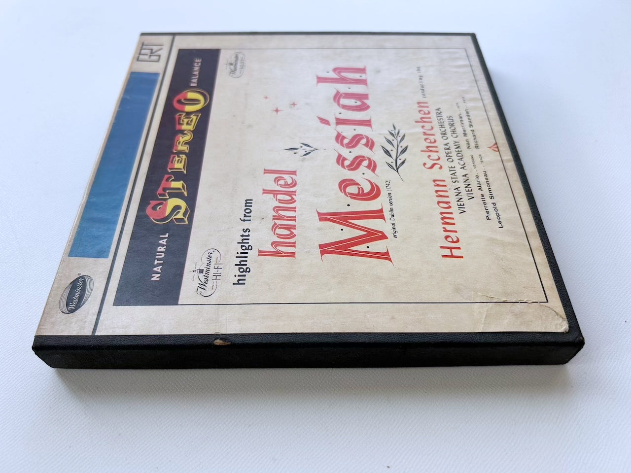 オープンリール/ ウィーン・アカデミー合唱団、シェルヘン / ヘンデル：オラトリオ「メサイア」(抜粋) / US盤 7号 4トラック 19cm/s (7 1/2IPS) インサート WESTMINSTER 14095