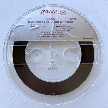 オープンリール/ ウィルヘルム・バックハウス / ベートヴェン：ピアノ協奏曲第5番「皇帝」 / 国内盤 7号 4トラック 19cm/s (7 1/2IPS) ライナー LONDON TLA1065