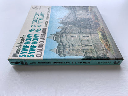 オープンリール/ クラウディオ・アバド / メンデルスゾーン：交響曲第3番、第4番 / 国内盤 7号 4トラック 19cm/s (7 1/2IPS) ライナー LONDON TLA1087