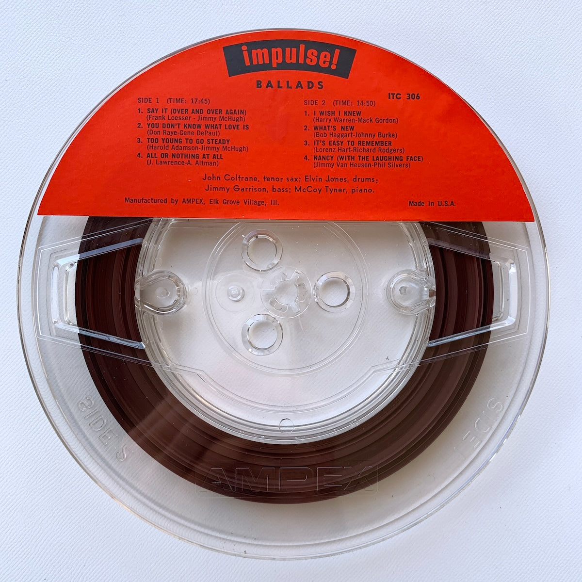 オープンリール/ JOHN COLTRANE / BALLADS / US盤 7号 4トラック 19cm/s (7 1/2IPS) IMPULSE ITC306