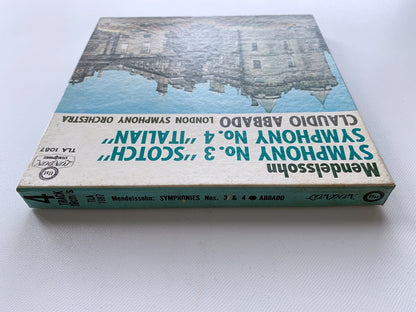 オープンリール/ クラウディオ・アバド / メンデルスゾーン：交響曲第3番、第4番 / 国内盤 7号 4トラック 19cm/s (7 1/2IPS) ライナー LONDON TLA1087