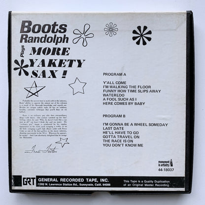 オープンリール/ BOOTS RANDOLPH / BOOTS RANDOLPH PLAYS MORE YAKETY SAX / US盤 7号 4トラック 9.5cm/s (3 3/4IPS) MONUMENT SLP18037
