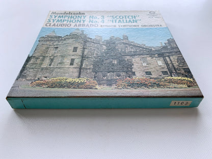 オープンリール/ クラウディオ・アバド / メンデルスゾーン：交響曲第3番、第4番 / 国内盤 7号 4トラック 19cm/s (7 1/2IPS) ライナー LONDON TLA1087