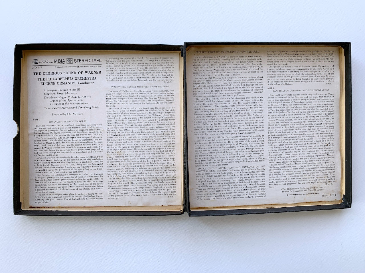オープンリール/ ユージン・オーマンディ / ワーグナー：管弦楽曲集 / US盤 7号 4トラック 19cm/s (7 1/2IPS) インサート貼付 COLUMBIA MS6442