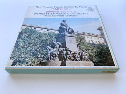 オープンリール/ ウィルヘルム・バックハウス / ベートヴェン：ピアノ協奏曲第5番「皇帝」 / 国内盤 7号 4トラック 19cm/s (7 1/2IPS) ライナー LONDON TLA1065