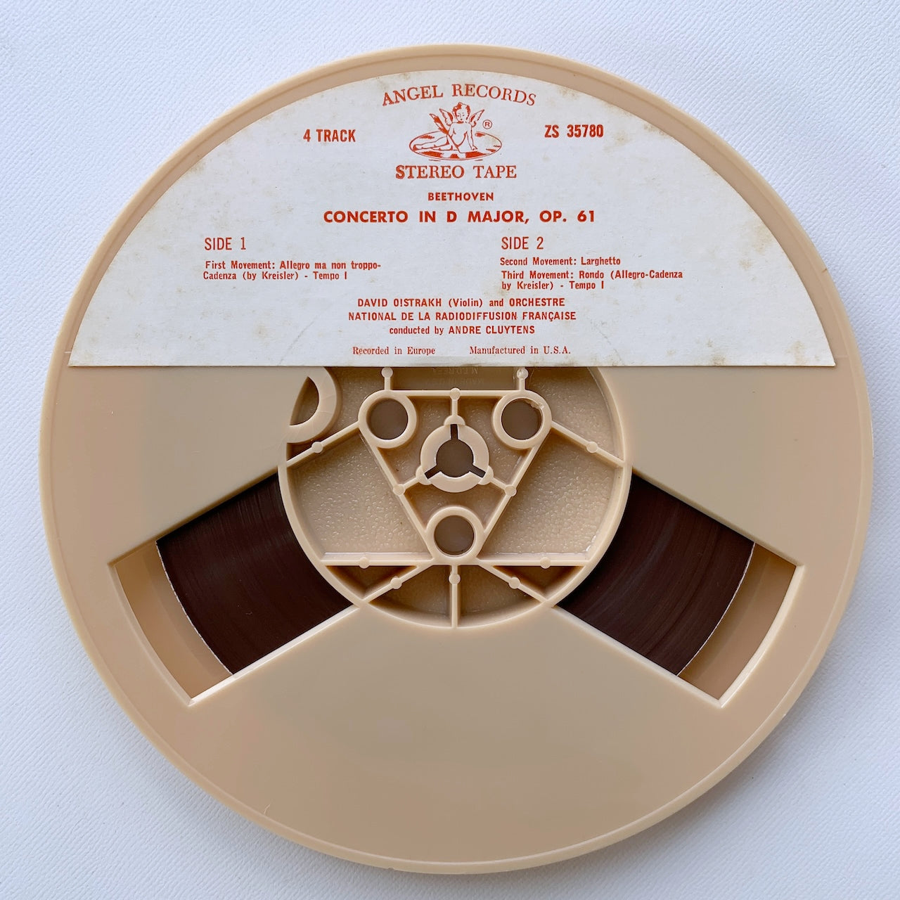 オープンリール/ ダヴィッド・オイストラフ / ベートーヴェン：ヴァイオリン協奏曲 / US盤 7号 4トラック 19cm/s (7 1/2IPS) ANGEL ZS35780