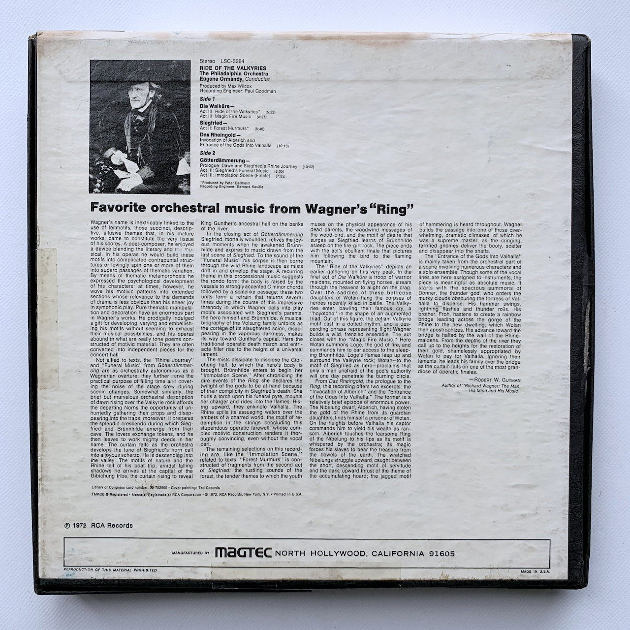 オープンリール/ ユージン・オーマンディ / ワーグナー：ワルキューレの騎行 / US盤 7号 4トラック 19cm/s (7 1/2IPS) RCA ERPA3264-C