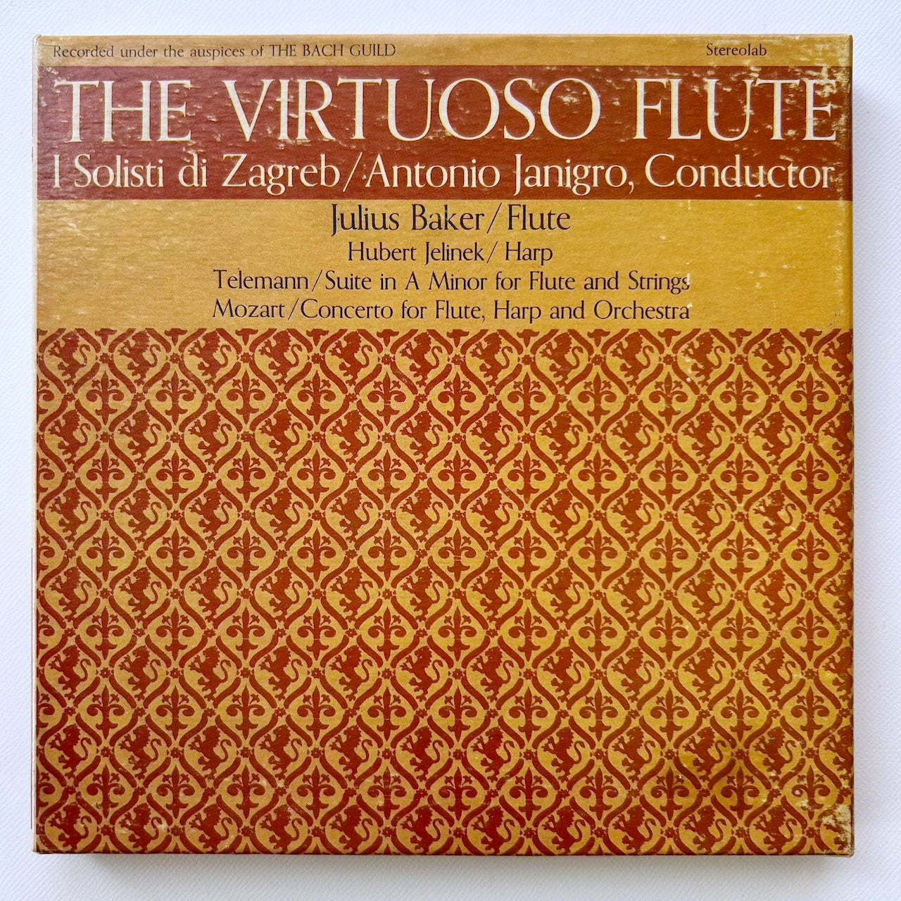 オープンリール/ ジュリアス・ベイカー / モーツァルト：フルートとハープのための協奏曲 他 / US盤 7号 4トラック 19cm/s (7 1/2IPS) インサート VANGUARD VTC1659