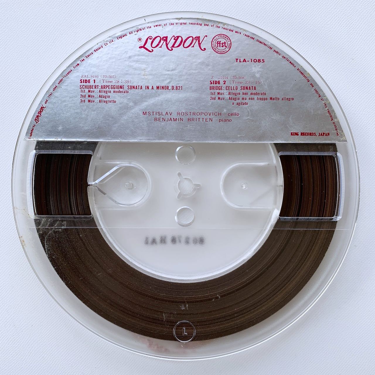 オープンリール/ ロストロポーヴィチ / シューベルト：アルペジョーネソナタ / 国内盤 7号 4トラック 19cm/s (7 1/2IPS) LONDON TLA1085