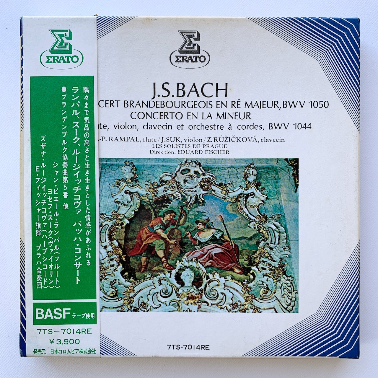 オープンリール/ ランパル、スーク、ルージイッチコヴァ / バッハ：ブランデンブルク協奏曲第5番 他 / 国内盤 7号 4トラック 19cm/s (7 1/2IPS) 帯・ライナー ERATO 7TS-7014RE