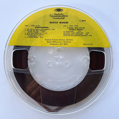 オープンリール/ ディースカウ、ベーム / マーラー：歌曲集「亡き子をしのぶ歌」他 / US盤 7号 4トラック 19cm/s (7 1/2IPS) インサート DGG C-8879