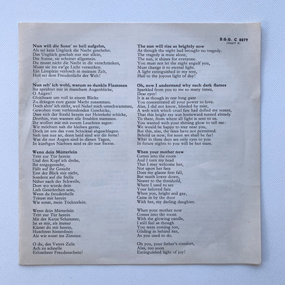 オープンリール/ ディースカウ、ベーム / マーラー：歌曲集「亡き子をしのぶ歌」他 / US盤 7号 4トラック 19cm/s (7 1/2IPS) インサート DGG C-8879