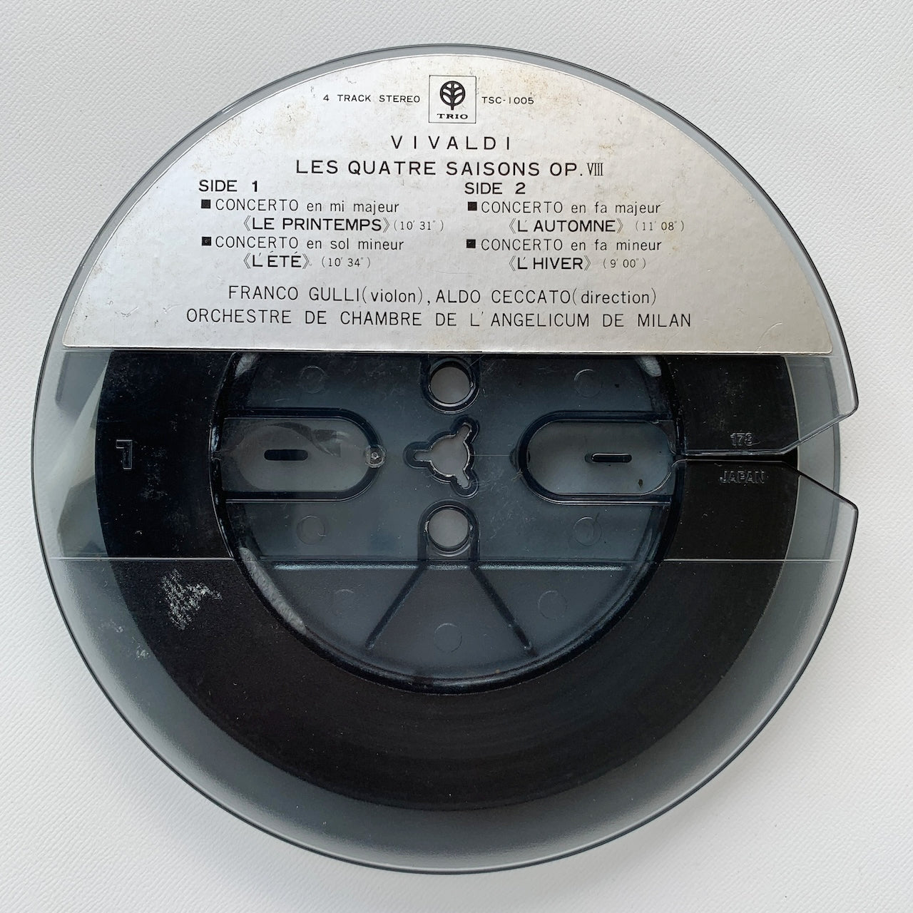 オープンリール/ ミラノ・アンジェリクム室内合奏団 / ヴィヴァルディ : 協奏曲集「四季」 / 国内盤 7号 4トラック 19cm/s (7 1/2IPS) ライナー TRIO TSC-1005