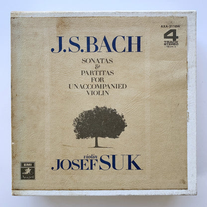 オープンリール/ ヨゼフ・スーク / J.S.バッハ：無伴奏ヴァイオリンのためのソナタとパルティータ(全曲) / 国内盤 2本組 7号 4トラック 19cm/s (7 1/2IPS) ライナー EMI AXA-3116W
