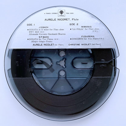 オープンリール/ オーレル・ニコレ / フルートの真髄 J.S.バッハ：無伴奏フルート・ソナタ 他 / 国内盤 7号 4トラック 19cm/s (7 1/2IPS) ライナー TRIO TSA-1009