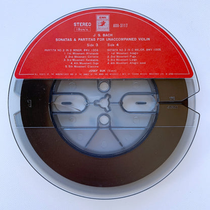 オープンリール/ ヨゼフ・スーク / J.S.バッハ：無伴奏ヴァイオリンのためのソナタとパルティータ(全曲) / 国内盤 2本組 7号 4トラック 19cm/s (7 1/2IPS) ライナー EMI AXA-3116W