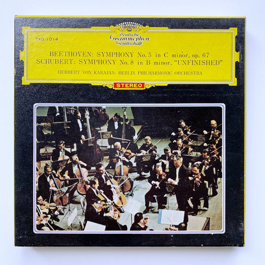 オープンリール/ カラヤン、ベルリン・フィル / ベートーヴェン：交響曲第5番[運命」他 / 国内盤 7号 4トラック 19cm/s (7 1/2IPS) ライナー DGG TXG-1014