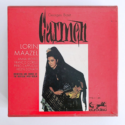 オープンリールテープ  ロリン・マゼール / ビゼー:歌劇「カルメン」全曲(原典版)(せりふ入り) 7号 19cm/s (7 1/2IPS) 4トラック 日本製 2本組 ブックレット(スレ)付き