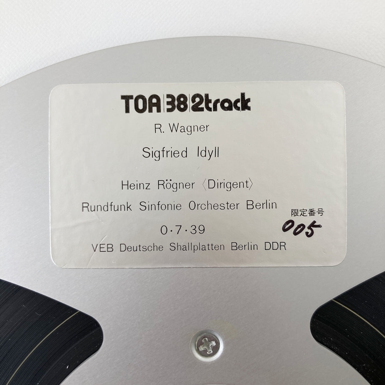 オープンリールテープ / ハインツ・レーグナー / ワーグナー：ジークフリート牧歌 / 再生確認済 10号 2TR 38cm/s 2トラック 日本盤 データーシート
