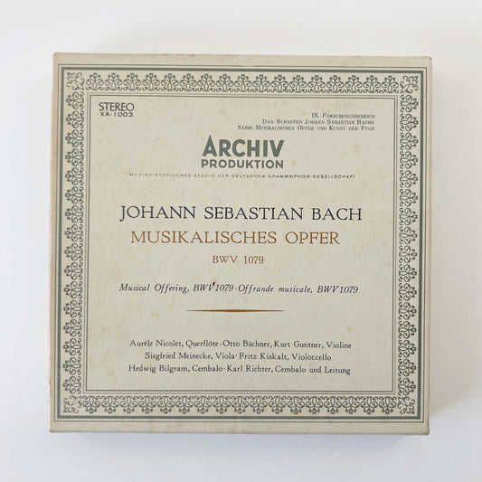 オープンリールテープ / カール・リヒター / J.Sバッハ:音楽の捧げもの / 7号 19cm/s (7 1/2IPS) 4トラック 日本盤 ライナー ※リールラベルに経年劣化あり / ARCHIV