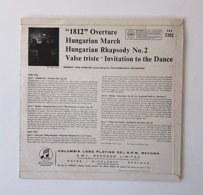 LP/ ヘルベルト・フォン・カラヤン / チャイコフスキー:1812年序曲，ベルリオーズ:ハンガリー行進曲他 / UK盤 コーティングJK CS COLUMBIA SAX2302