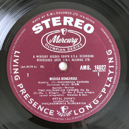 LP/ アンタル・ドラティ / ハンガリー名選集 (コダーイ、バルトーク) / UK盤 オリジナル マルーンラベル CS DECCA AMS16027