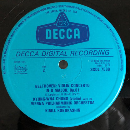 LP/ チョン・キョンファ、キリル・コンドラシン / ベートーヴェン：ヴァイオリン協奏曲 / UK盤 稀少UK DIGITAL CS DECCA SXDL7508