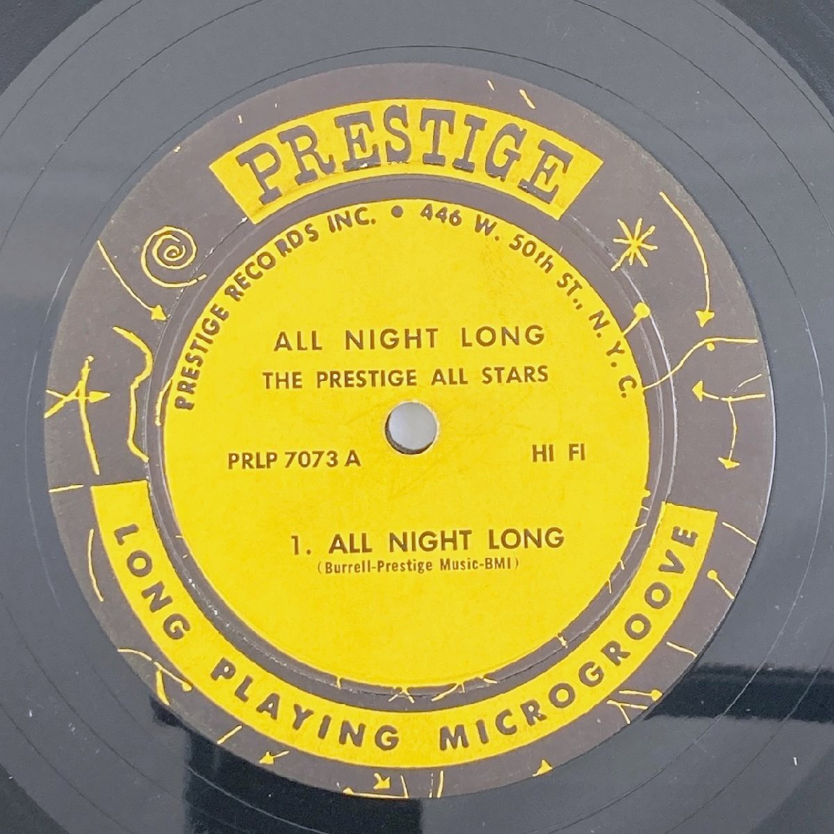 LP/ PRESTIGE ALL STARS / ALL NIGHT LONG / US盤 US盤 オリジナル NYCラベル DG RVG コーティング PRESTIGE PRLP7073