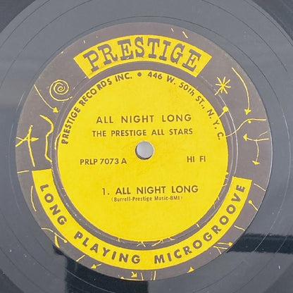 LP/ PRESTIGE ALL STARS / ALL NIGHT LONG / US盤 US盤 オリジナル NYCラベル DG RVG コーティング PRESTIGE PRLP7073