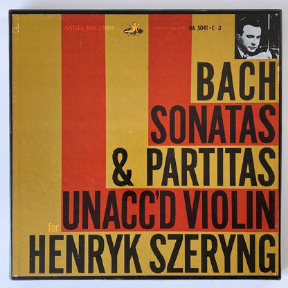 LP/ シェリング / J.S.バッハ：無伴奏ヴァイオリン・ソナタとパルティータ(全曲) / 国内盤 BOX、赤盤 ライナー ANGEL HA5041C~3