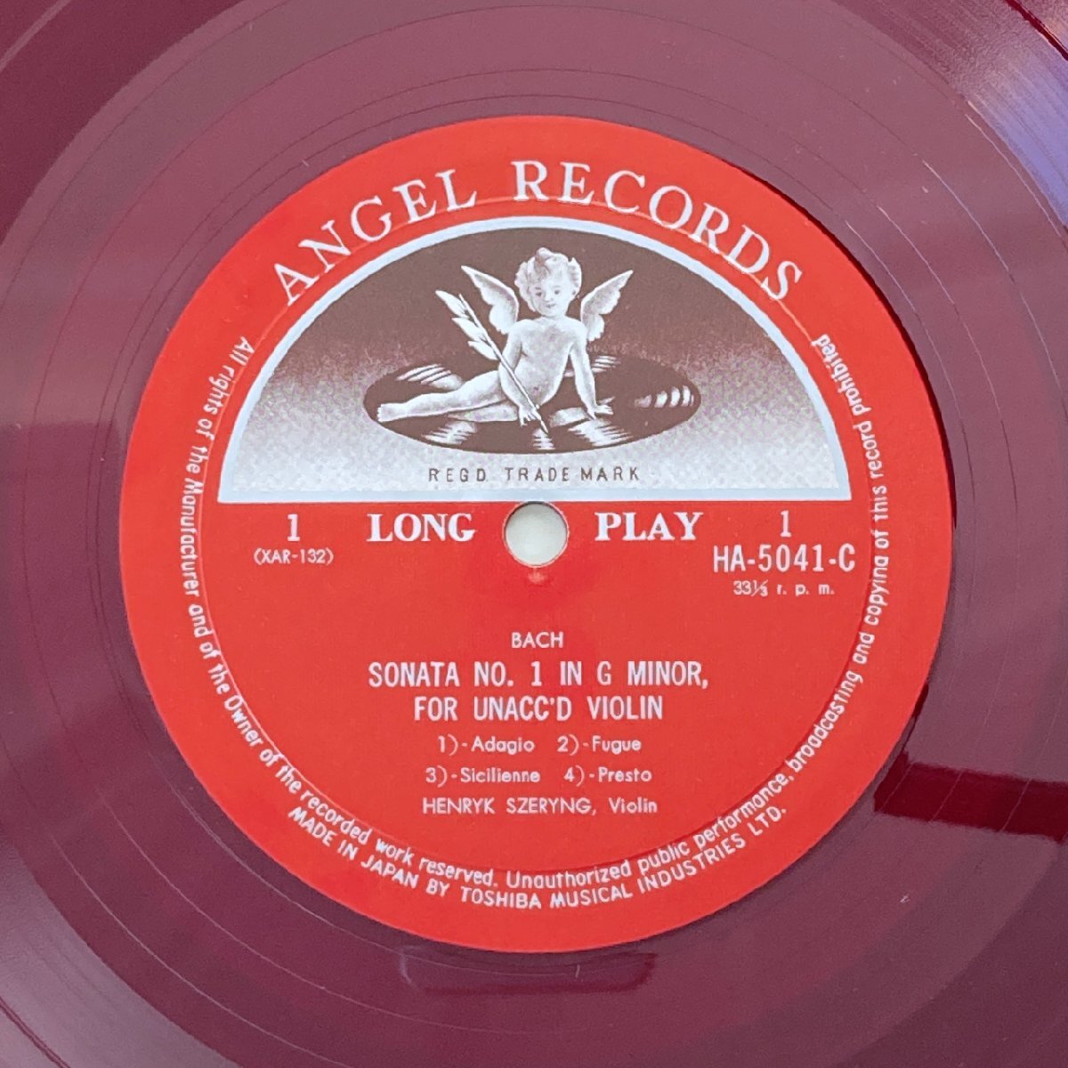 LP/ シェリング / J.S.バッハ：無伴奏ヴァイオリン・ソナタと