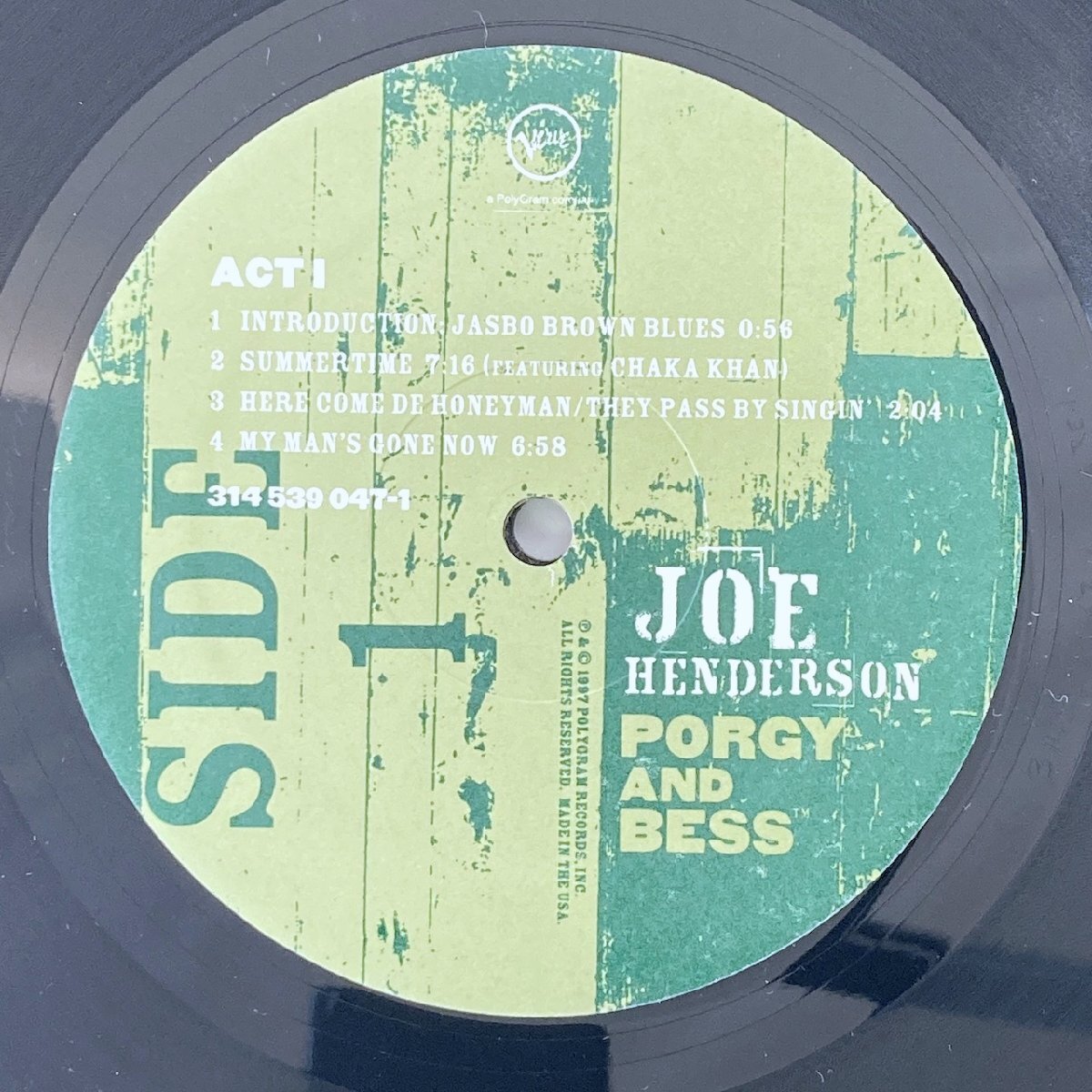 LP/ JOE HENDERSON / PORGY & BESS / ジョー・ヘンダーソン / US盤 2枚組 180g 重量盤 VERVE 314539047-1