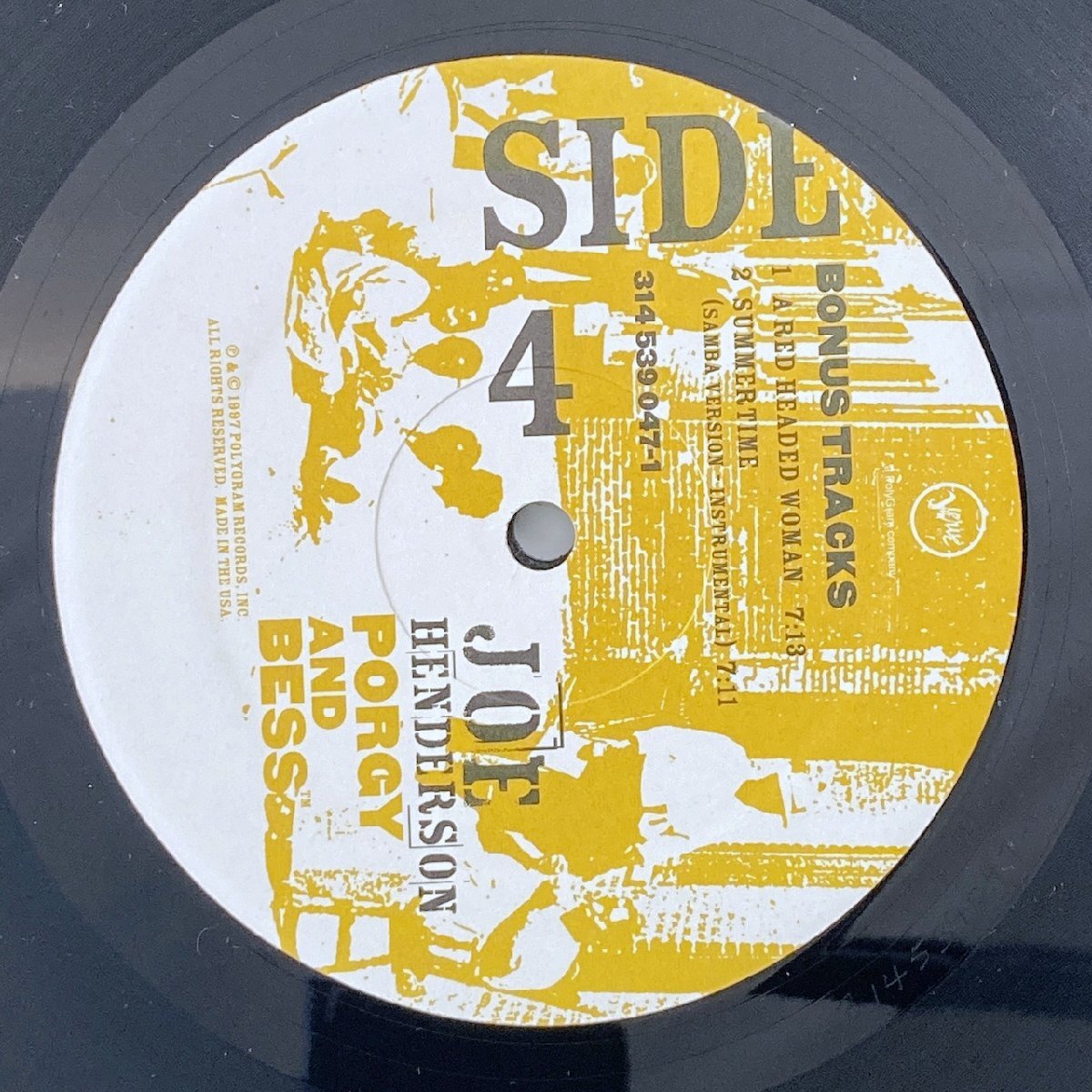 LP/ JOE HENDERSON / PORGY & BESS / ジョー・ヘンダーソン / US盤 2枚組 180g 重量盤 VERVE 314539047-1