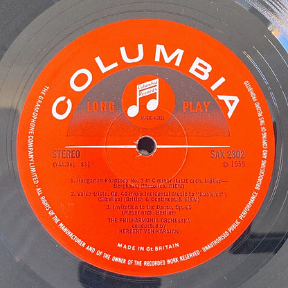 LP/ ヘルベルト・フォン・カラヤン / チャイコフスキー:1812年序曲，ベルリオーズ:ハンガリー行進曲他 / UK盤 コーティングJK CS COLUMBIA SAX2302