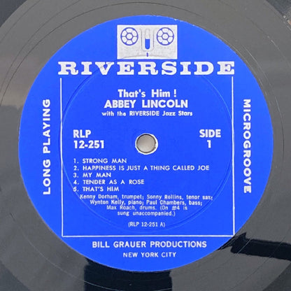 LP/ ABBEY LINCOLN / THAT'S HIM! / アビー・リンカーン / US盤 オリジナル 青大ラベル DG 553W RIVERSIDE RLP12-251
