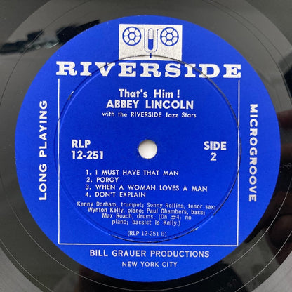 LP/ ABBEY LINCOLN / THAT'S HIM! / アビー・リンカーン / US盤 オリジナル 青大ラベル DG 553W RIVERSIDE RLP12-251
