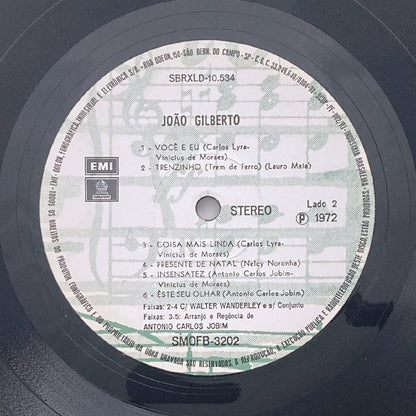 LP/ JOAO GILBERTO / JOAO GILBERTO / ジョアン・ジルベルト / ブラジル盤 72年プレス ODEON SMOFB-3202