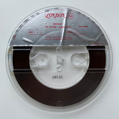 オープンリール/ エルネスト・アンセルメ / ストラヴィンスキー：バレエ音楽「火の鳥」全曲 / 国内盤 7号 4トラック 19cm/s (7 1/2IPS) 帯・ライナー LONDON TLA-1079
