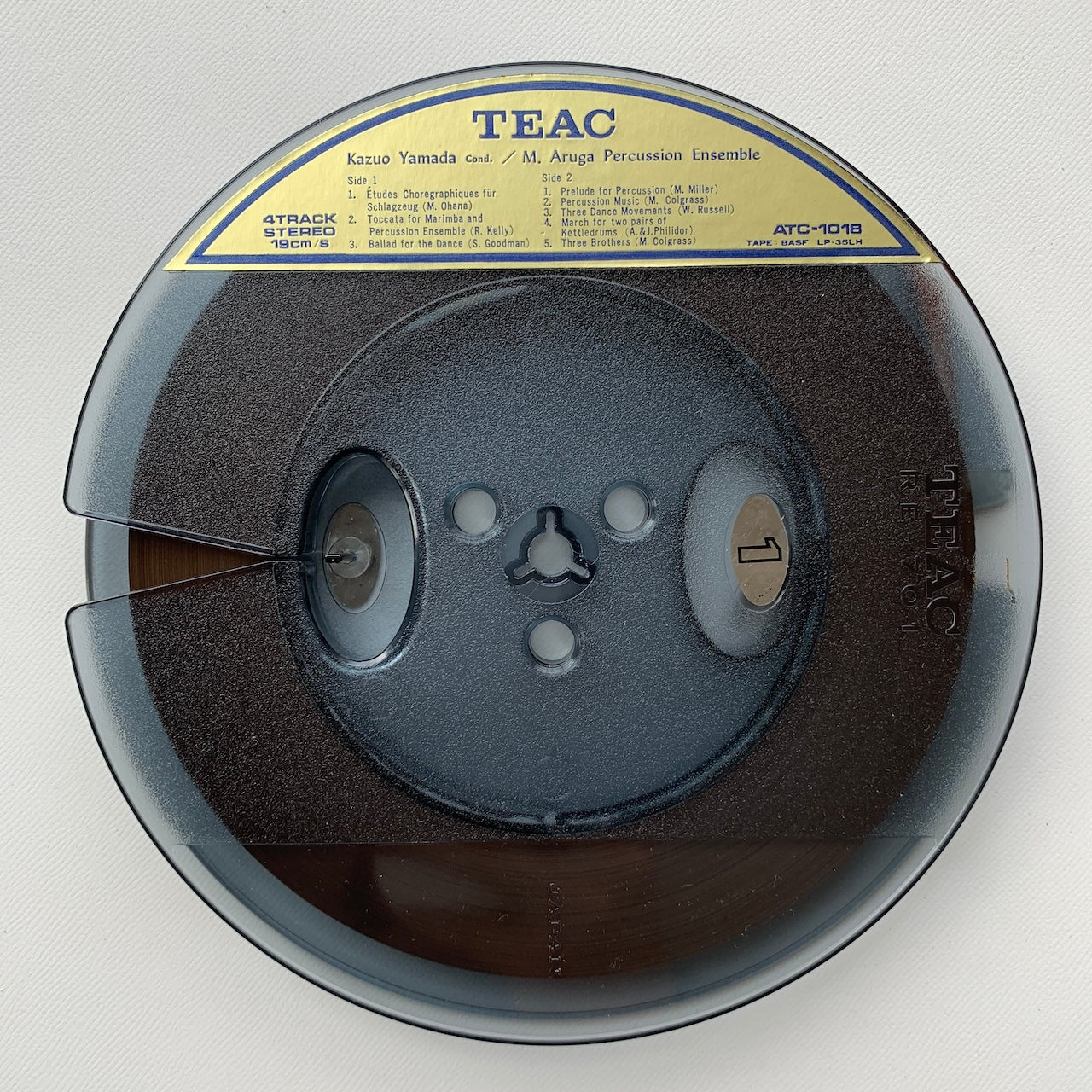 オープンリール/ 有賀誠門、山田和男 / 打楽器アンサンブル Ｍ・オワナ / 国内盤 7号 4トラック 19cm/s (7 1/2IPS) 帯・ライナー TEAC ATC-1018